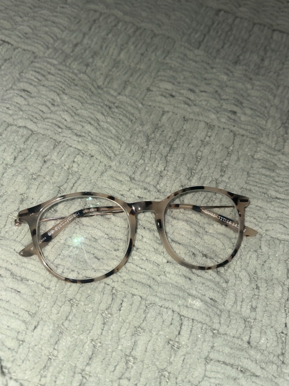 Quill round Tortoiseshell Clear Lens Glasses